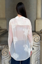 ARTEFILIA-MILANO - camicia solana ricamo - BURRO