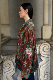 WU-SIDE - giacca kimono viscosa - CAFFE