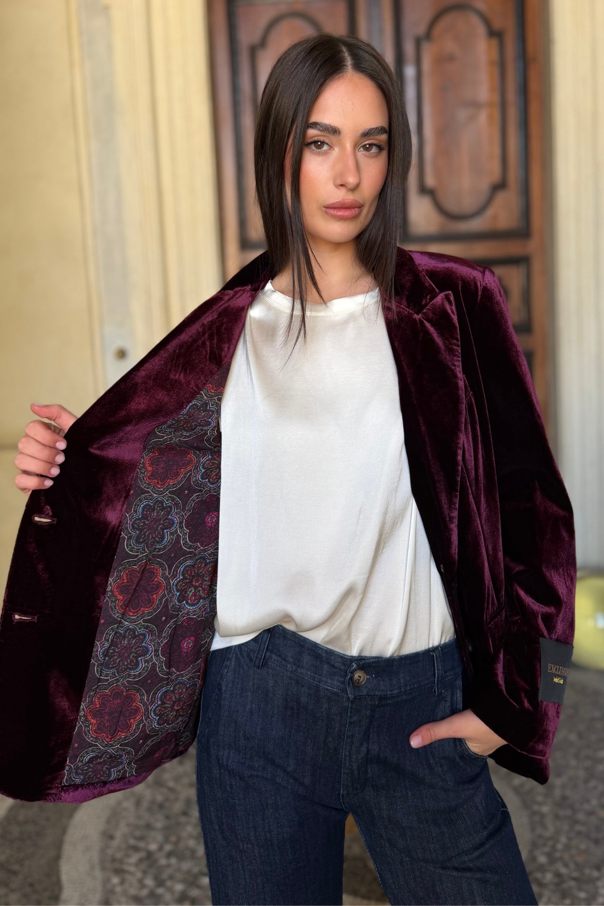 WU-SIDE - giacca blazer viscosa - BORDEAUX