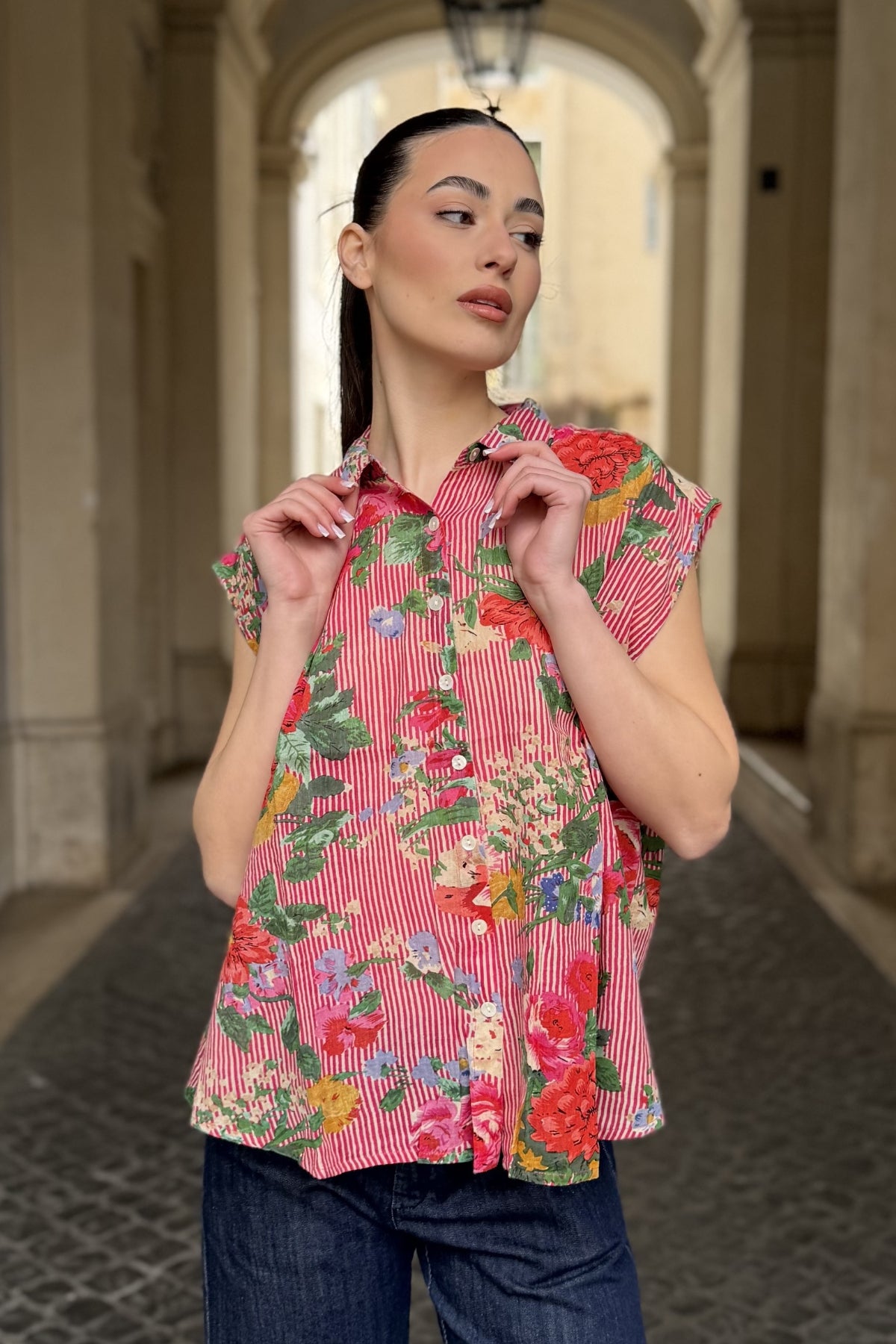 MAISON HOTEL - blusa lucas - ROUGE