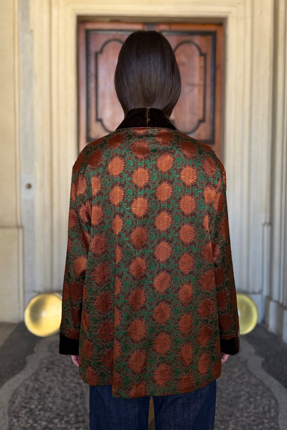 WU-SIDE - giacca kimono seta viscosa - RUGGINE