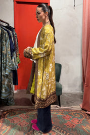 WU-SIDE - kimono viscosa - SENAPE