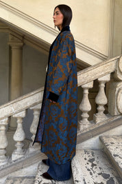 WU-SIDE - kimono viscosa jaquard - MORO BLUE