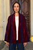 ARTEFILIA-MILANO - giacca uma velluto ricamato - BURGUNDY BLUE