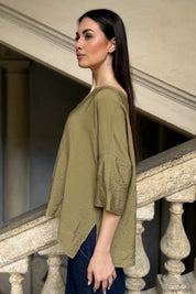ARTEFILIA-MILANO - blusa marea scollo v - EGITTO