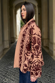 ARTEFILIA-MILANO - giacca uma cotone ricamato - NUDE CACAO
