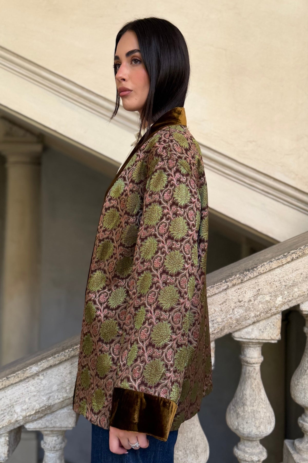 WU-SIDE - giacca kimono seta viscosa - MORO ROSA