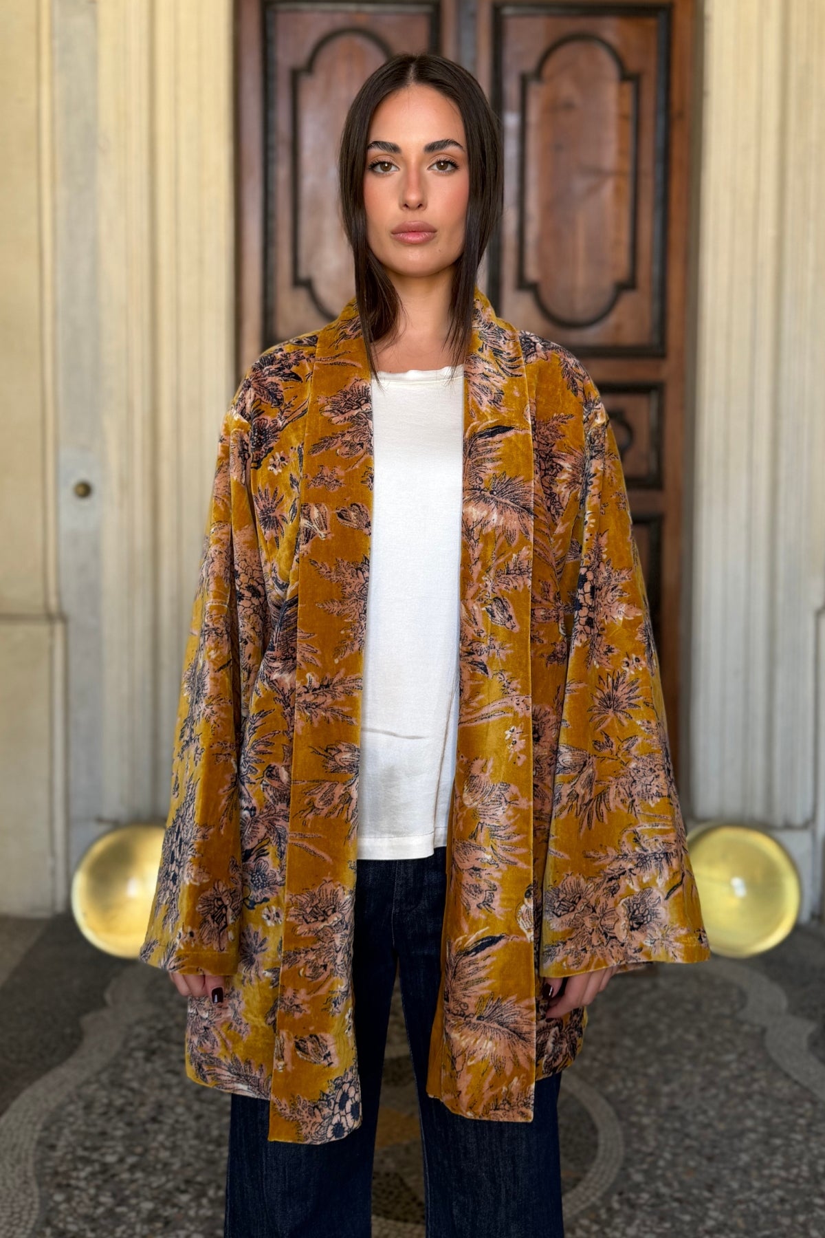 ARTEFILIA-MILANO - kimono velluto jia - GARDEN GOLD