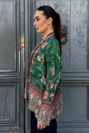 WU-SIDE - giacca kimono viscosa sfoderata - SMERALDO