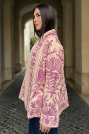 ARTEFILIA-MILANO - giacca uma cotone ricamato - DESERT PINK