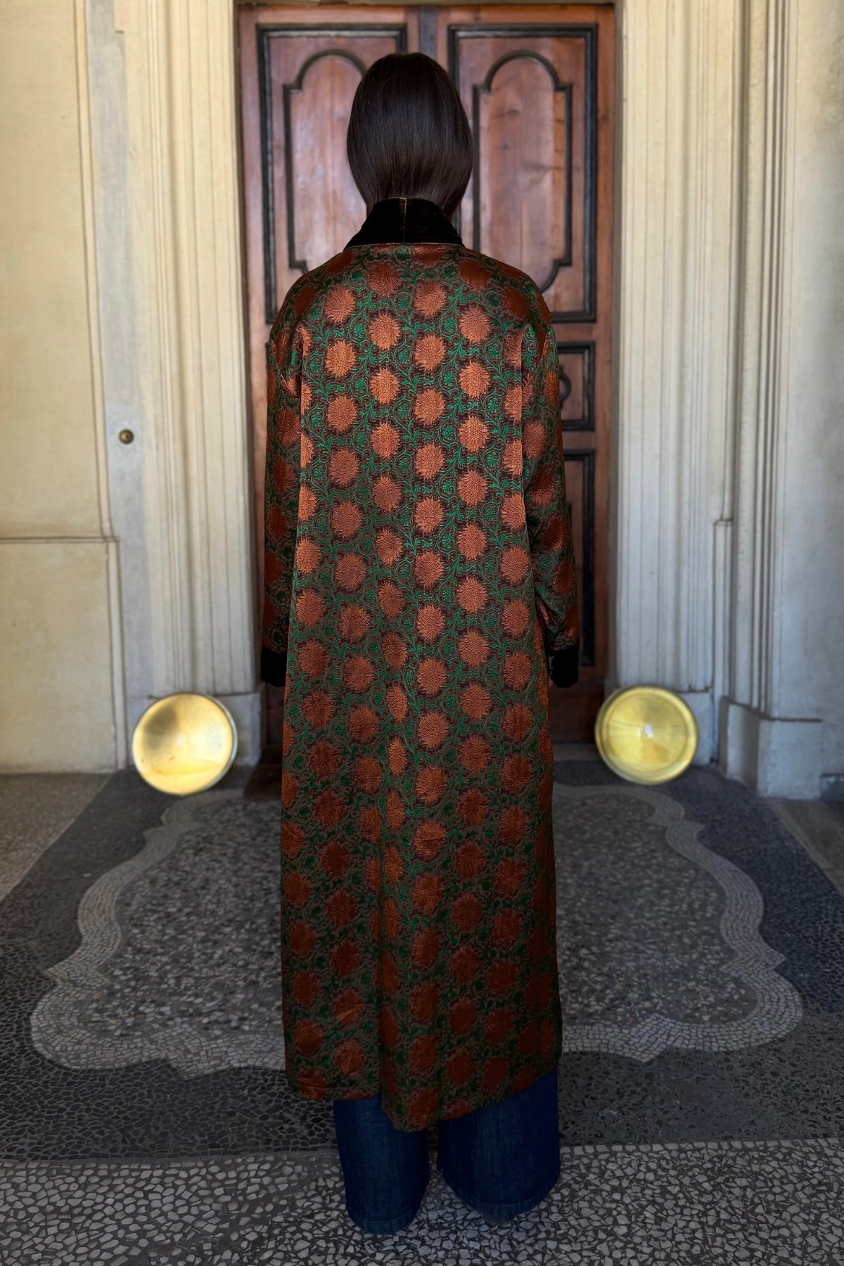 WU-SIDE - kimono seta viscosa - RUGGINE
