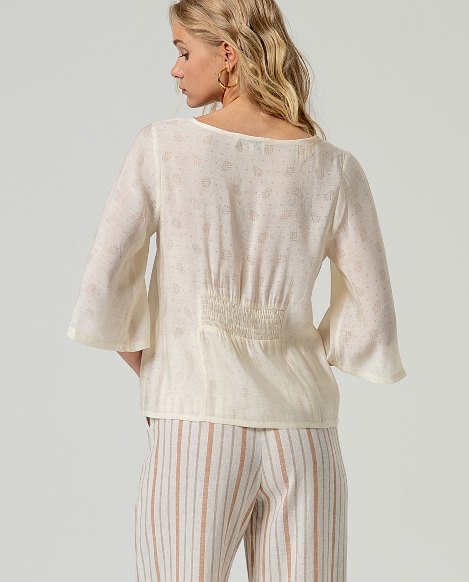 SURKANA - blusa bami manicha 3/4 - CRUDO