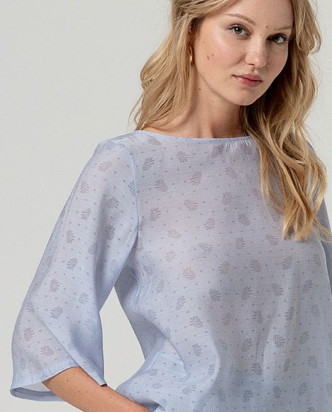 SURKANA - blusa bami manicha 3/4 - BLU POLVERE