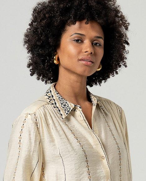 SURKANA - camicia inlo maniche 3/4 - CRUDO