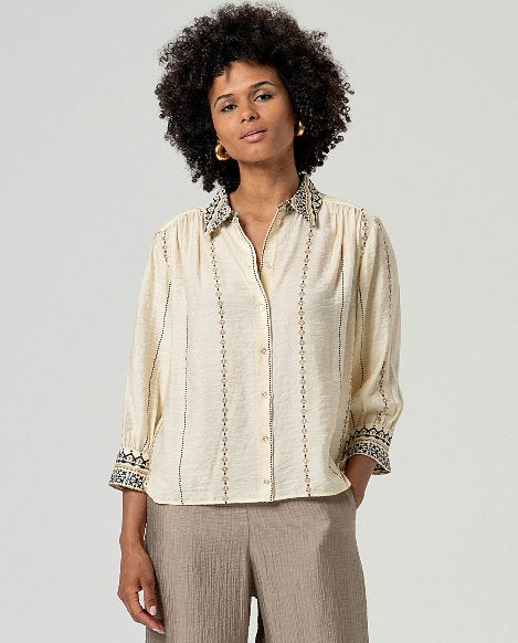 SURKANA - camicia inlo maniche 3/4 - CRUDO