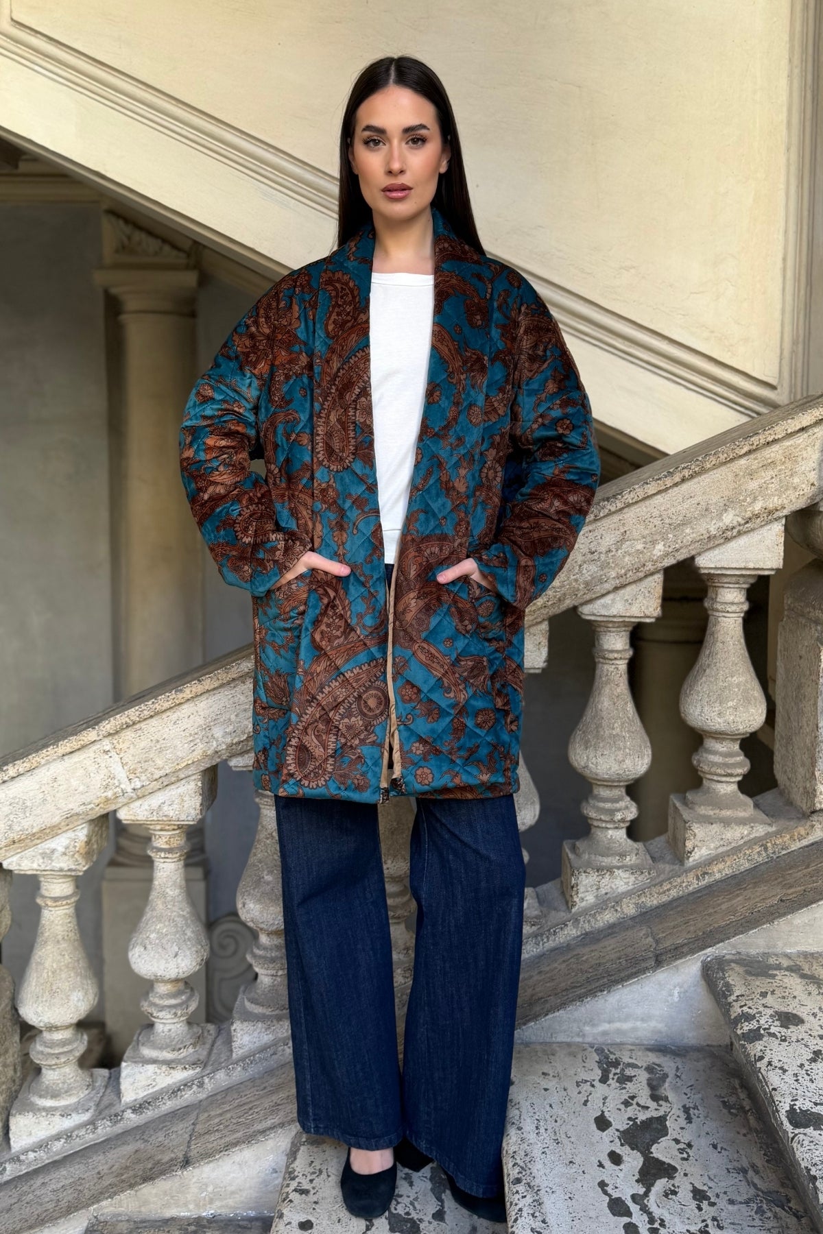 FLOW - kimono velluto paris - ottanio bronzo