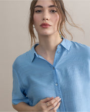 SURKANA - camicia manica corta - AZZURRO