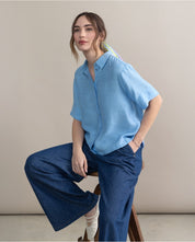 SURKANA - camicia manica corta - AZZURRO