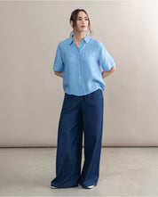 SURKANA - camicia manica corta - AZZURRO