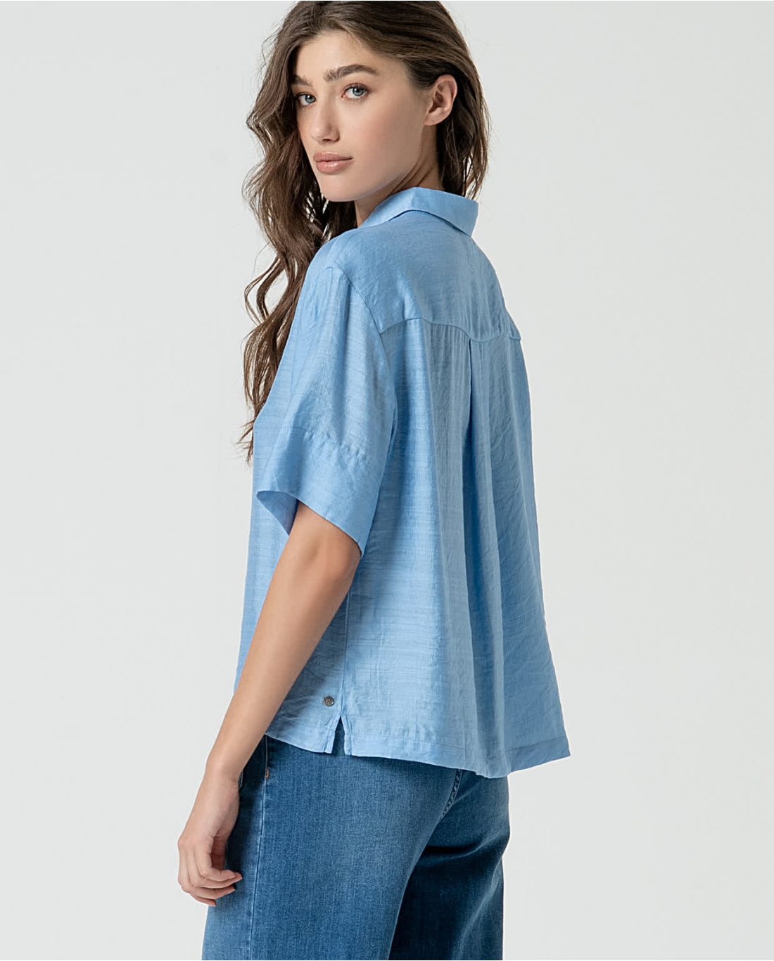 SURKANA - camicia manica corta - AZZURRO