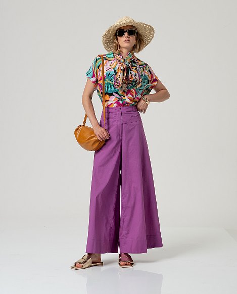 SURKANA - pantaloni baku palazzo - PORPORA