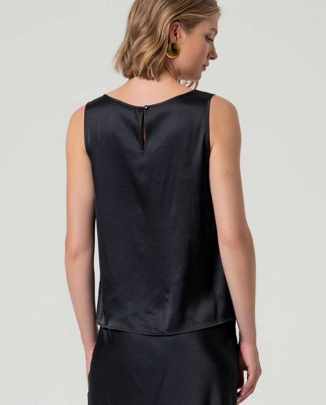 SURKANA - top spalline scollo v - NERO