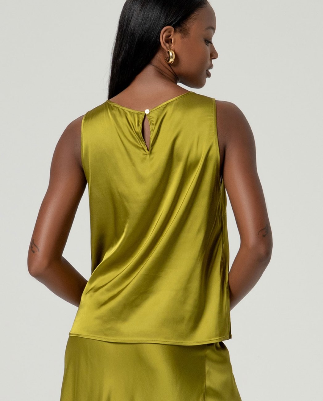 SURKANA - top spalline scollo v - OLIO