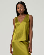 SURKANA - top spalline scollo v - OLIO