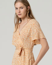 SURKANA - vestito midi incrociato viscosa - SABBIA