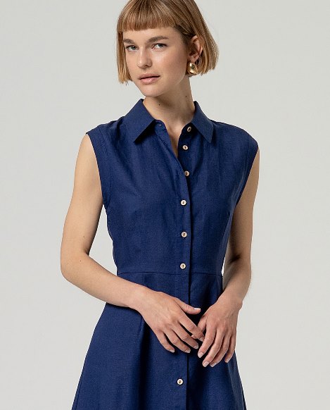 SURKANA - abito camicia nape - BLUE MARINO