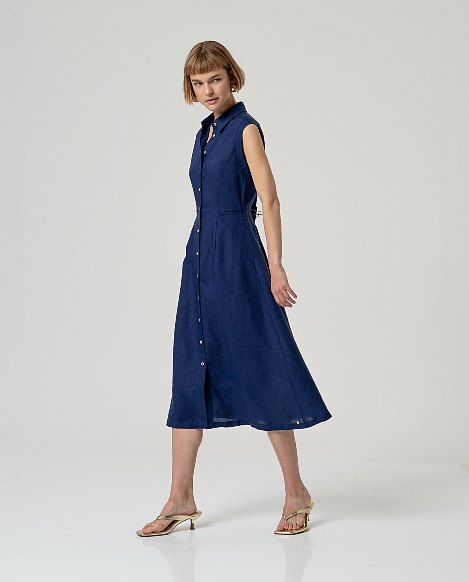 SURKANA - abito camicia nape - BLUE MARINO