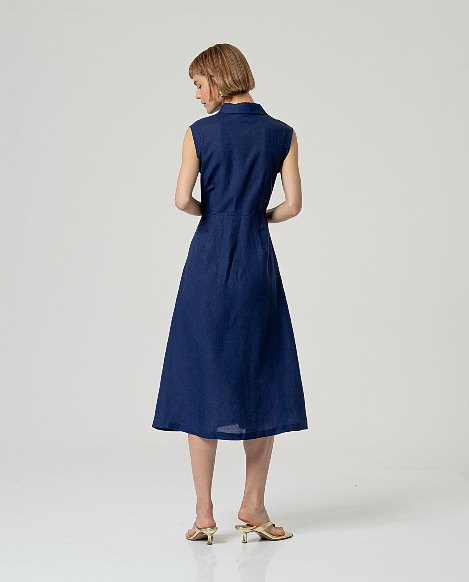 SURKANA - abito camicia nape - BLUE MARINO