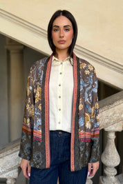 WU-SIDE - giacca kimono viscosa - MILITARE TABACCO