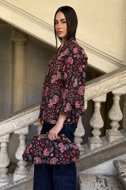ARTEFILIA-MILANO - clutch bag cotton stella - BLACK TULIP