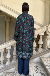 WU-SIDE - kimono viscosa mid - BLUE VERDE