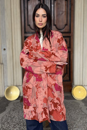 FLOW - kimono samira viscosa fantasia - CORAL PINK