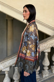 WU-SIDE - giacca kimono viscosa - MILITARE TABACCO