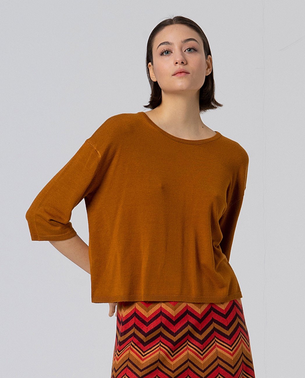 SURKANA - maglia manica 3\4 - OCRE