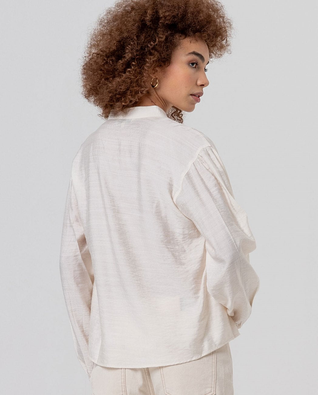 SURKANA - blusa oversize scollo v - CRUDO