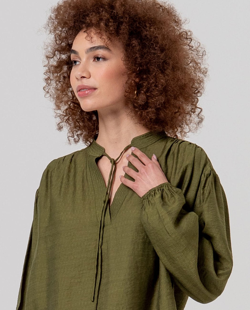 SURKANA - blusa oversize scollo v - VERDE