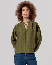SURKANA - blusa oversize scollo v - VERDE