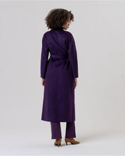 SURKANA - cappotto lungo incrociato con cintura - PORPORA