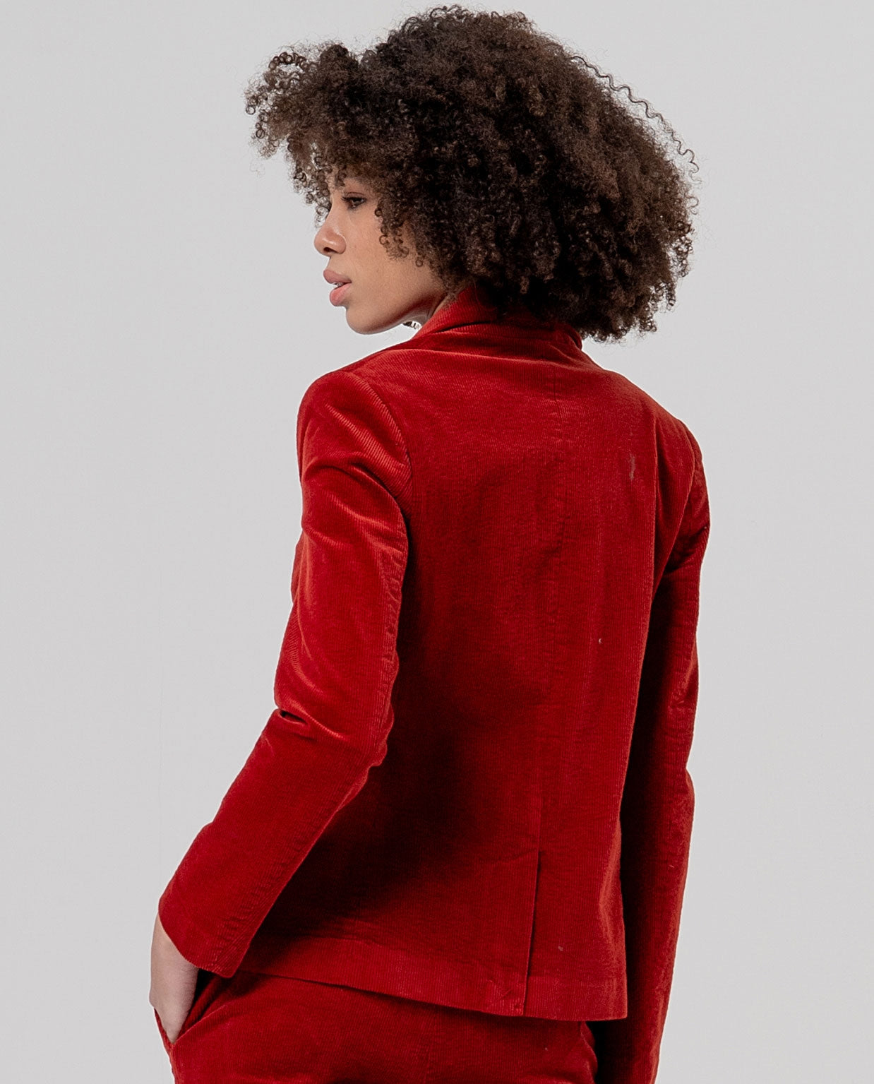 Surkana blazer in velluto a coste rosso inglese