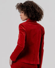 Surkana blazer in velluto a coste rosso inglese