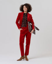 Surkana blazer in velluto a coste rosso inglese
