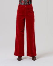Surkana pantaloni ampi in velluto a coste rosso inglese