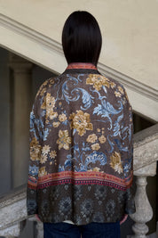 WU-SIDE - giacca kimono viscosa - MILITARE TABACCO