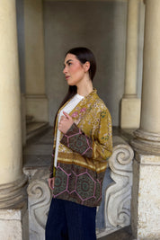 WU-SIDE - giacca kimono viscosa - SENAPE