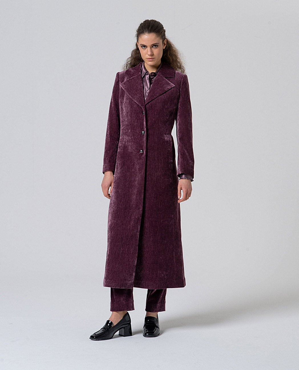 SURKANA - cappotto velluto - MIRTILLO