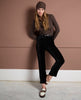 SURKANA - pantalone dritto velluto - NERO
